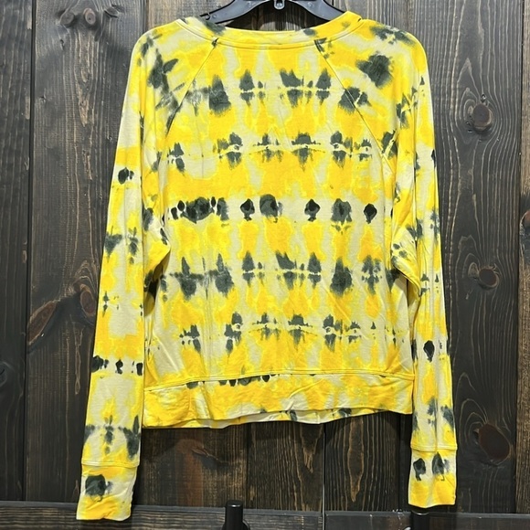 Cabi Atomic Sweatshirt M Yellow Black Tie Dye Top Soft Stretch Boho Casual - Picture 5 of 7